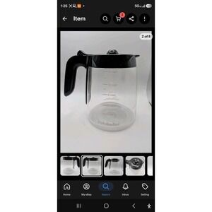 Nutribullet 12 Cup Glass Coffee Carafe Replacement Pot with Lid & Handle Black
